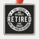 met pensioen 2023 metalen ornament (Voorkant)