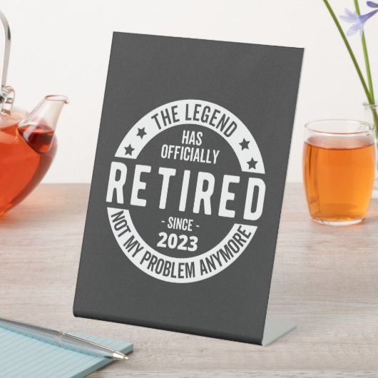 met pensioen 2023 reclamebord met voetstuk (Insitu)