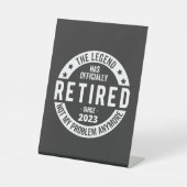 met pensioen 2023 reclamebord met voetstuk (Voorkant)