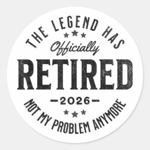 Met pensioen 2026 niet meer mijn probleem Vintage  Ronde Sticker