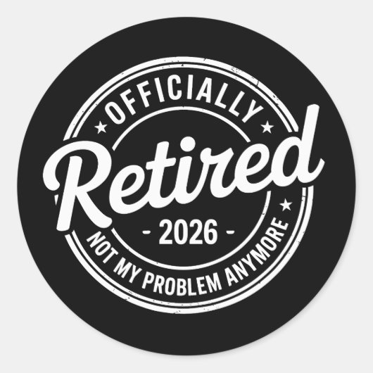 Met pensioen 2026 Niet Mijn Probleem Meer Pensioen Ronde Sticker (Voorkant)