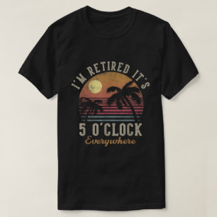 Met Pensioen 5 Uur Overal Strand Ontwerp T-shirt