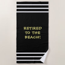 Met Pensioen Aan Het Strand, Witte Strepen, Zwart