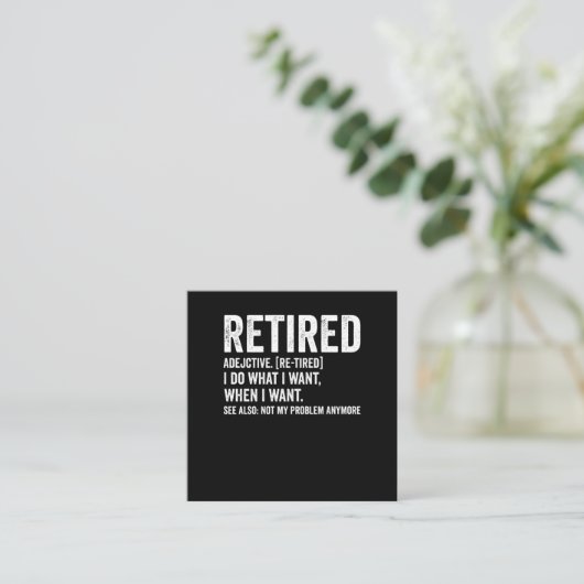 Met Pensioen Bijvoeglijk Naamwoord Definitie Niet Vierkante Visitekaartje (Staand voorkant)