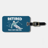 Met Pensioen Dit Is Mijn Nieuwe Baan Skiën Bagagelabel (Voorkant horizontaal)