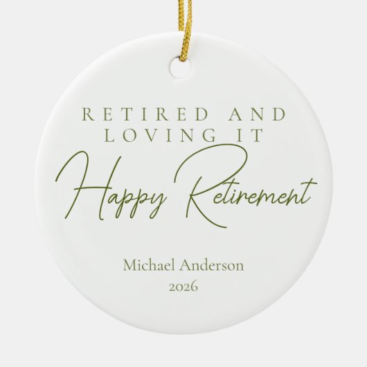 Met Pensioen en Dat Is Leuk Cadeau Keramisch Ornament (Voorkant)