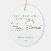 Met Pensioen en Dat Is Leuk Cadeau Keramisch Ornament (Links)