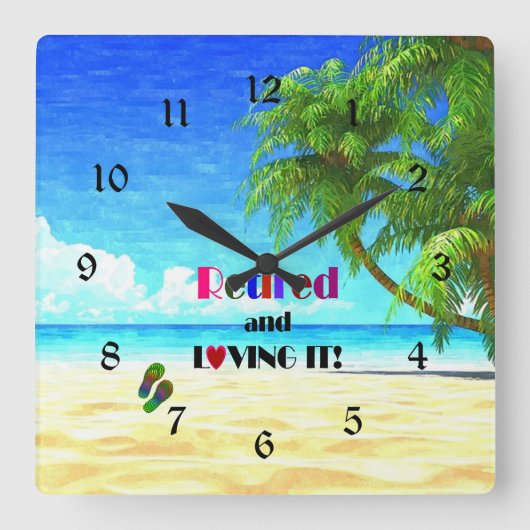 Met pensioen en dat is leuk! Grote klok (Voorkant)