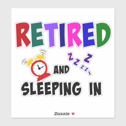 Met pensioen en slaap uit, sticker (Vel)