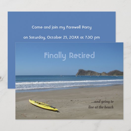 Met pensioen gaan op het strand (aanpasbaar) Uitno (Voorkant / Achterkant)