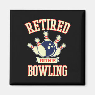 Met Pensioen Gegaan Bowling Bal Schattig Pensioeng Magneet
