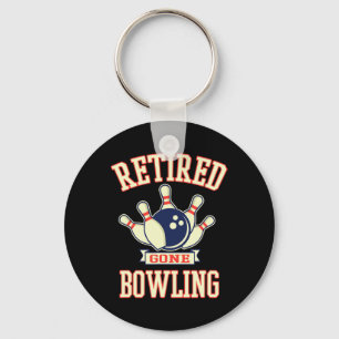 Met Pensioen Gegaan Bowling Bal Schattig Pensioeng Sleutelhanger