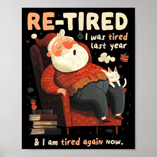 Met pensioen gegane Kerstman Definitie Grappig Poster (Voorkant)
