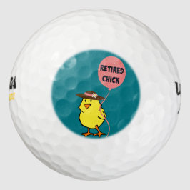 Met pensioen gegane kip...oh zo schattig golfballen