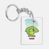 Met pensioen gegane kip op de golfbaan sleutelhanger (Voorkant Links)