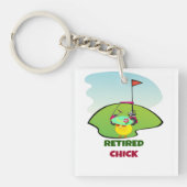 Met pensioen gegane kip op de golfbaan sleutelhanger (Voorkant)