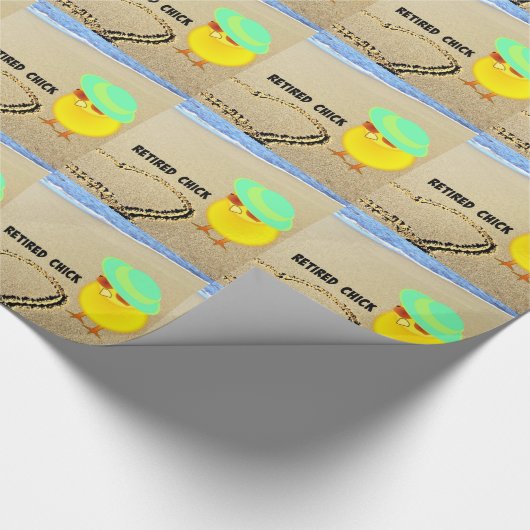Met pensioen gegane kip op het strand cadeaupapier (Hoek)
