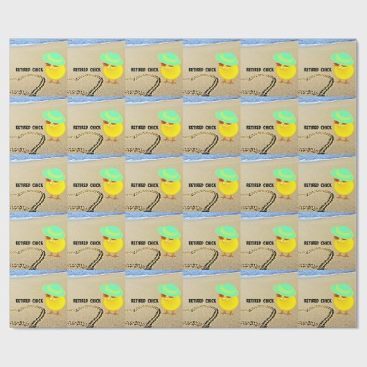 Met pensioen gegane kip op het strand cadeaupapier (Vlak)