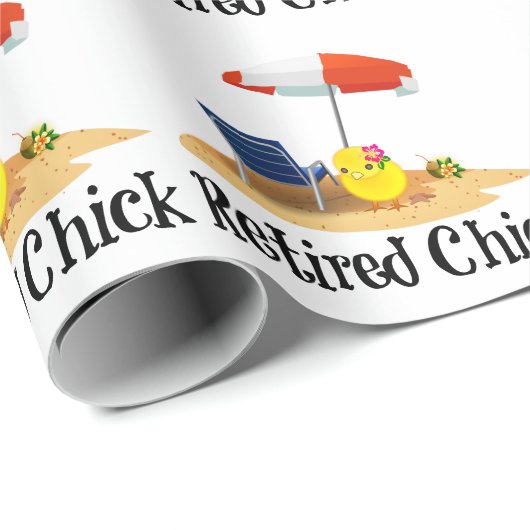 Met pensioen gegane kip op het strand Inpakpapier (Rol Hoek)