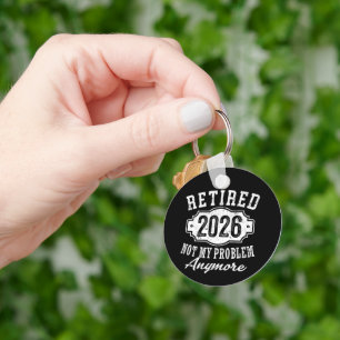 Met pensioen in 2026 Funny Pensioen 2026 Mannen Vr Sleutelhanger