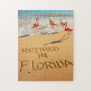 Met Pensioen in Florida Flamingo's op het Tropisch Legpuzzel