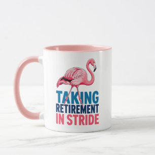 Met Pensioen in Stijl Flamingo Strand Thema Mok
