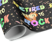 Met pensioen. Klaar voor Rock. Kleurrijke Confetti Cadeaupapier (Rol Hoek)