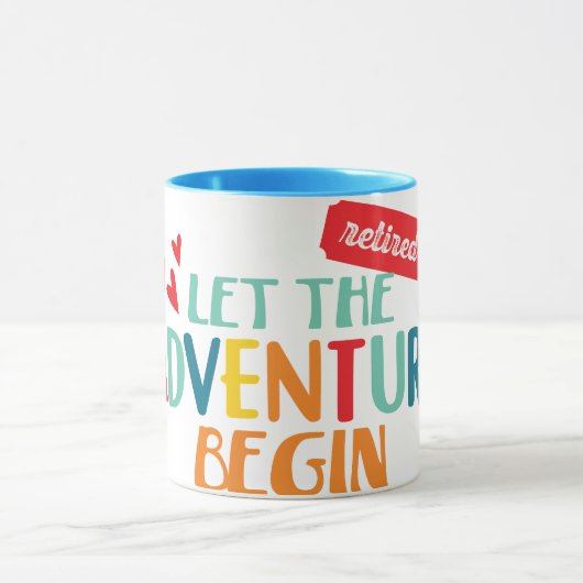 Met pensioen. Laat het avontuur beginnen! Mok (Midden)