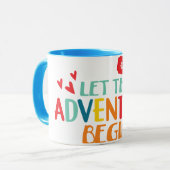 Met pensioen. Laat het avontuur beginnen! Mok (Voorkant links)