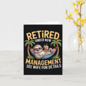 Met Pensioen Onder Nieuwe Leiding Zie Vrouw Grappi Kaart (Gele Bloem)