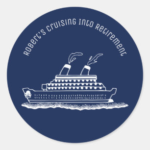 Met Pensioen op Cruise Schip Ronde Sticker