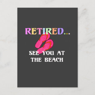 Met pensioen...Tot ziens op het strand, Briefkaart