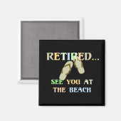 Met pensioen - Tot ziens op het strand - Heren Magneet (Voorkant / Achterkant)