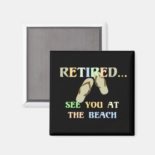 Met pensioen - Tot ziens op het strand - Heren Magneet (Voorkant / Achterkant)