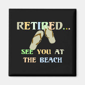 Met pensioen - Tot ziens op het strand - Heren Magneet (Voorkant)