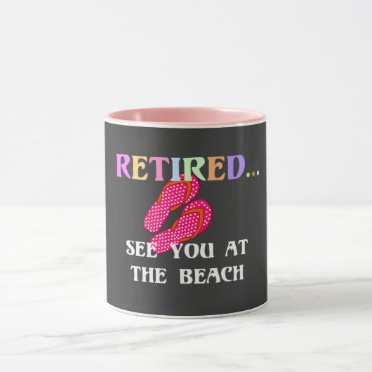 Met pensioen...Tot ziens op het strand Mok (Midden)