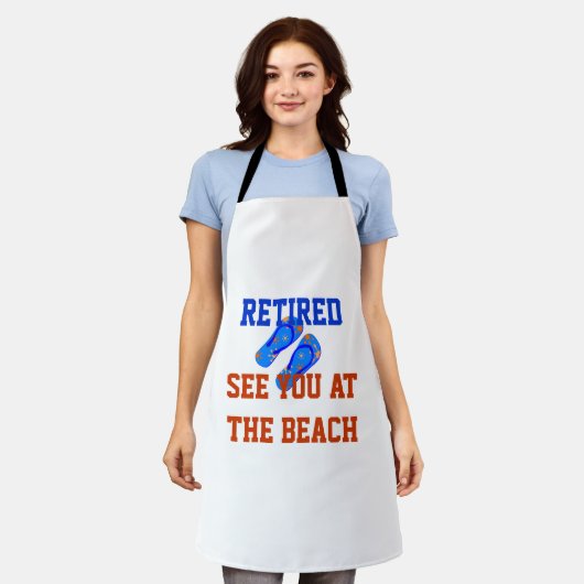 Met pensioen - Tot ziens op het strand  Schort (Gedragen)