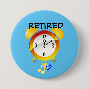 Met Pensioen Wekker Ronde Button 7,6 Cm