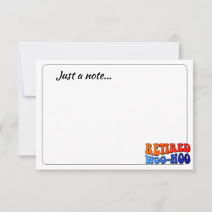 Met Pensioen Woo Hoo Vintage Groovy Tekst Alleen e Notitiekaartje