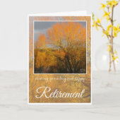 Met pensioen, zon kuste winterbomen. kaart (Gele Bloem)