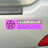 Met pentagram omgeven bumpersticker (Op auto)
