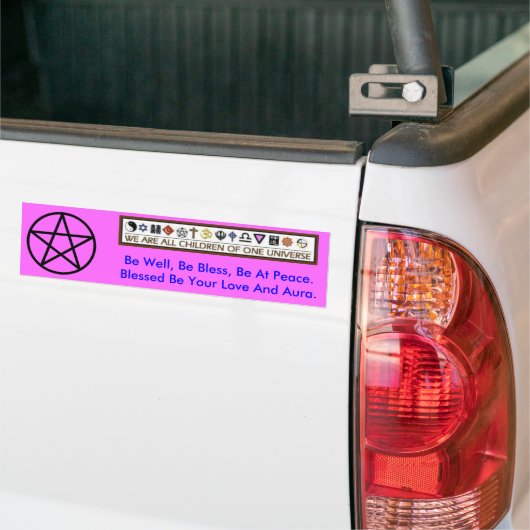 Met pentagram omgeven bumpersticker (Op Truck)