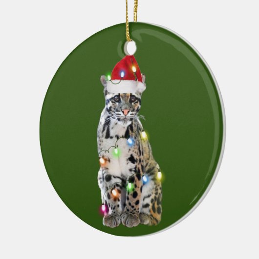 Met Pet verlichte kerstmis Keramisch Ornament (Links)