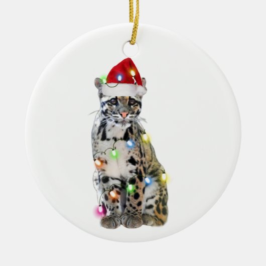 Met Petten kerst op de luiphoed Keramisch Ornament (Voorkant)
