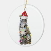 Met Petten kerst op de luiphoed Keramisch Ornament (Links)