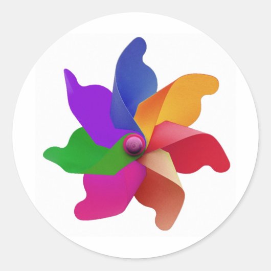met pinwheels ronde sticker (Voorkant)