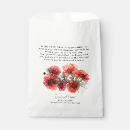 Met prachtige tekst Scarlet Petal Serenade  Bedankzakje