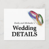 🌈  Met Pride verweven – Trouwdetails Informatiekaartje (Voorkant)