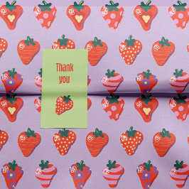 met pruimenillustratie vervaardigde aardbei tissuepapier