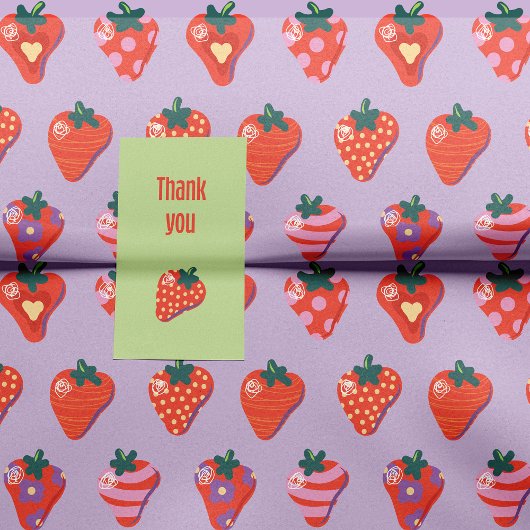 met pruimenillustratie vervaardigde aardbei tissuepapier